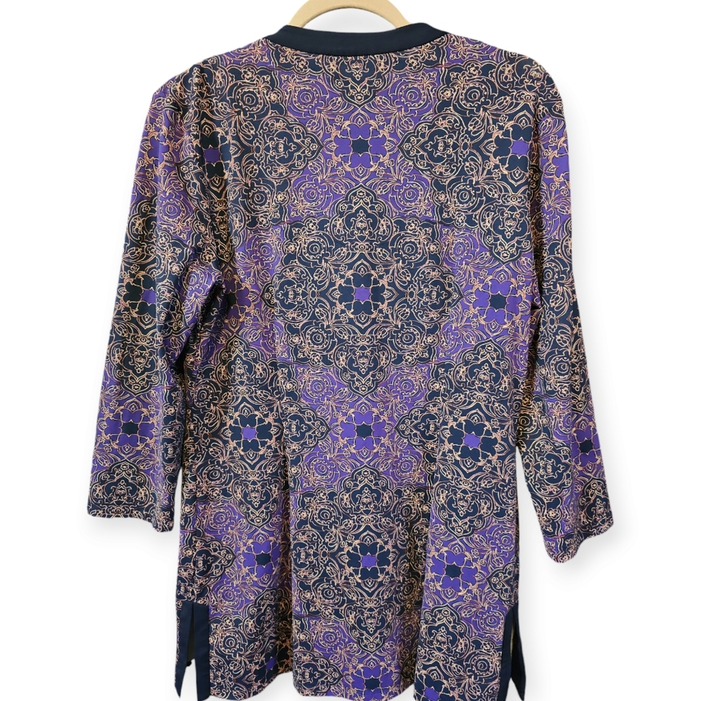 J. McLaughlin Catalina Paisley Print Long Sleeve Tunic Top Shirt - Picture 3 of 7